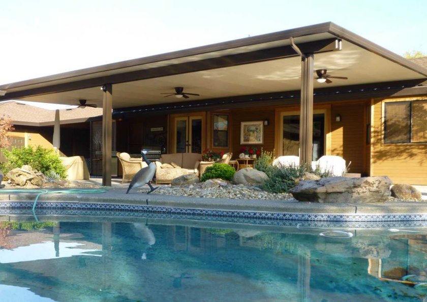 Summer patio cover installation in Sacramento by West Coast Awnings